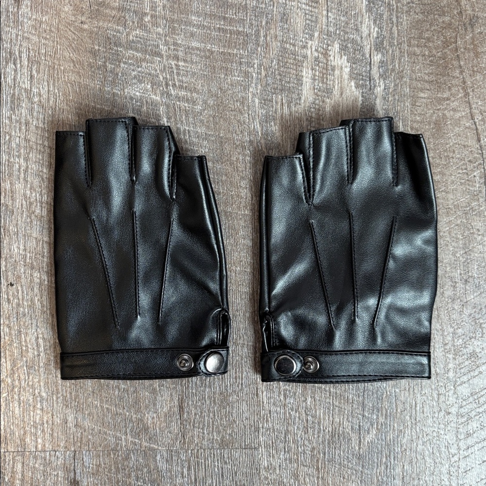 Kemimoto Faux Leather Black Fingerless Driving Gloves size S